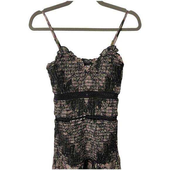 Hemant & Nandita Dress Midi Smocked Crochet Floral Garden Boho Spring Cottage XS - Picture 6 of 11